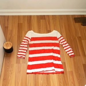 LOFT scoop neck cropped sleeve top